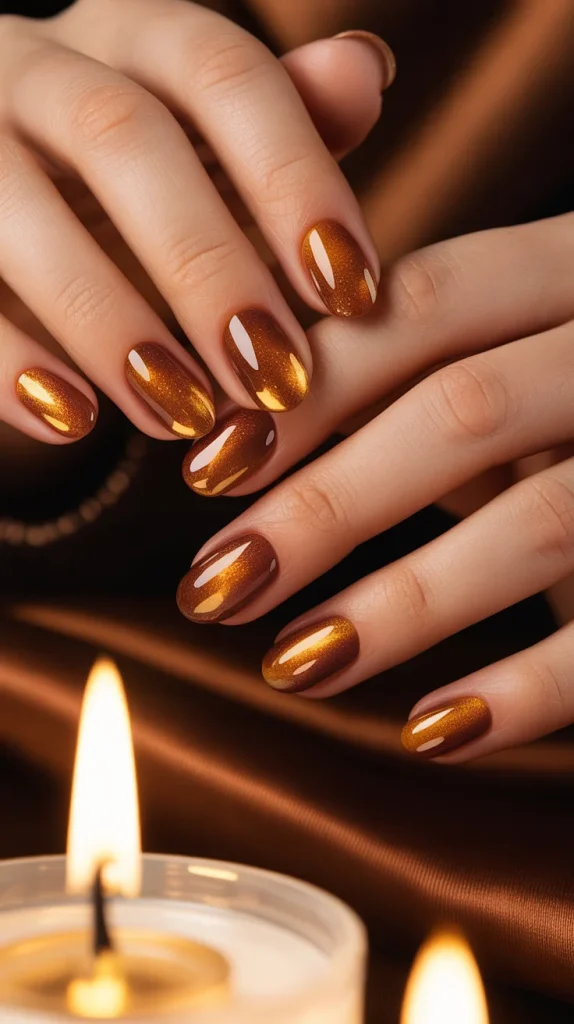 32 Stunning Fall Nail Ideas You’ll Want to Save for Your Next Mani 9 Amber Cat Eye Nails