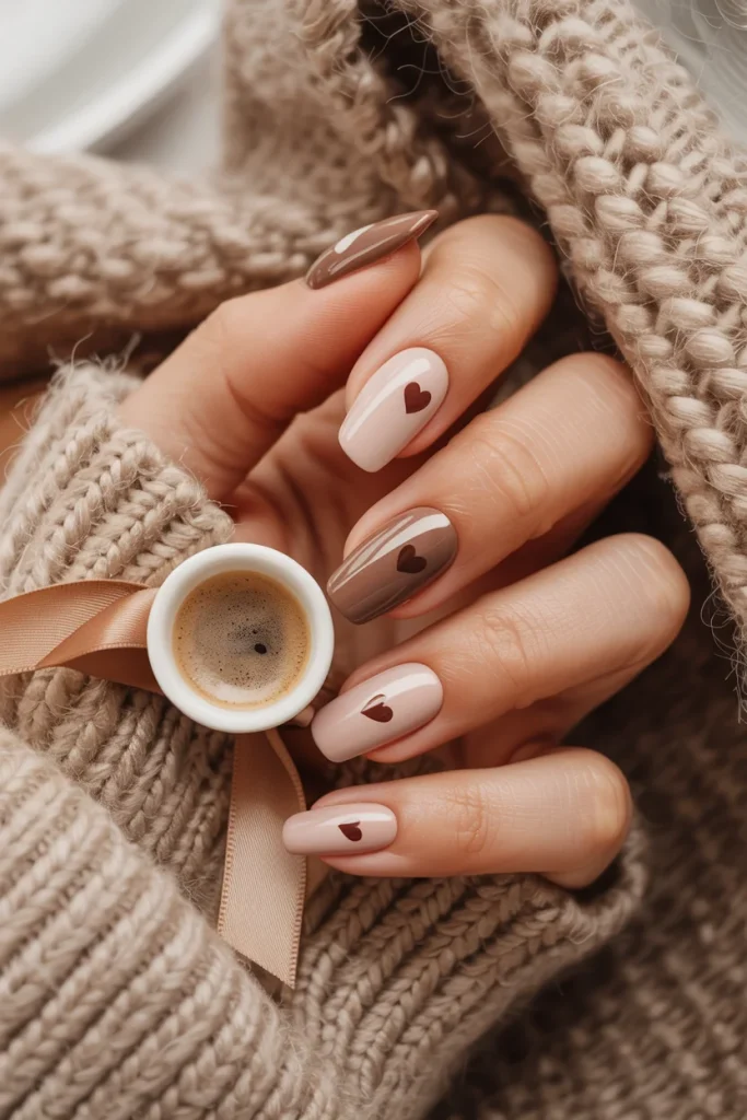 30 Flirty Valentine's Day Nail Ideas That Feel Cute, Romantic & Fresh 25 Brown Sugar Valentine Nails