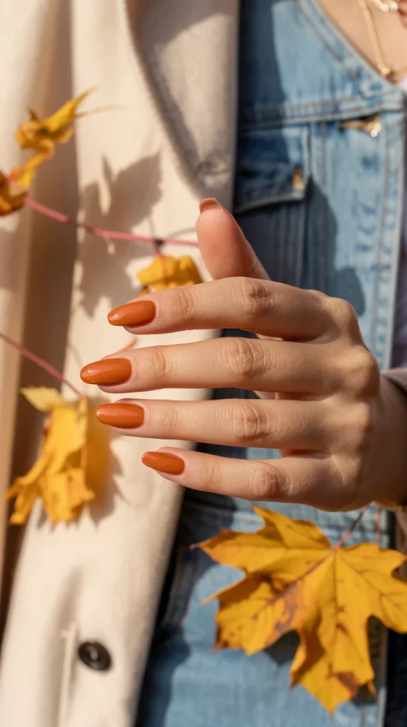 Burnt Orange Solid Nails