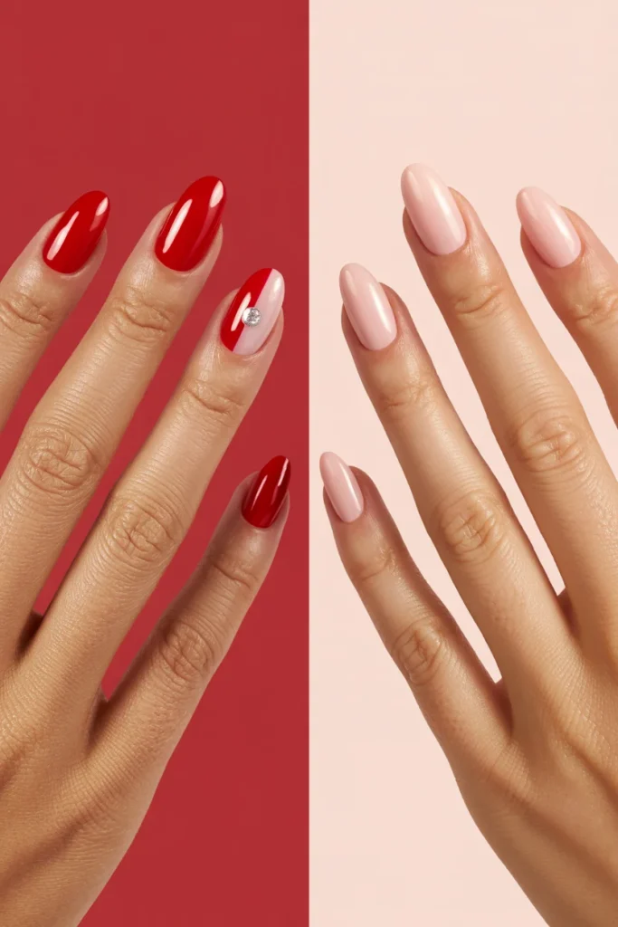 31 Red and Pink Nail Looks That Are Bold, Sweet & Gorgeous 43 Choose One Main Detail