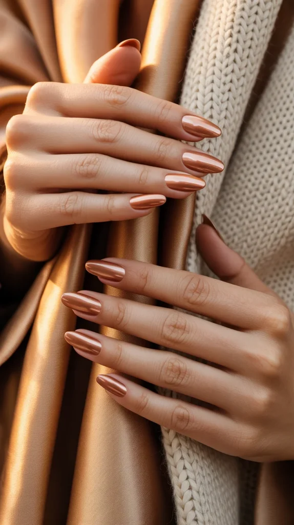Cinnamon Chrome Nails
