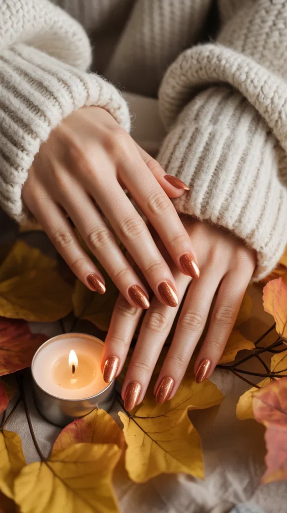 Copper Shimmer Nails