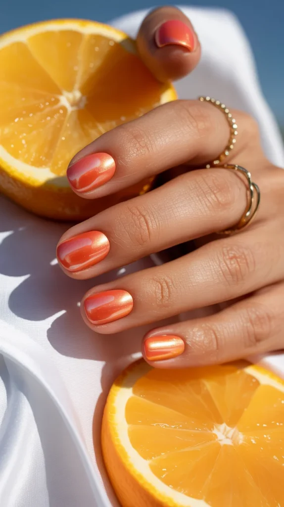 Coral Glazed Nails