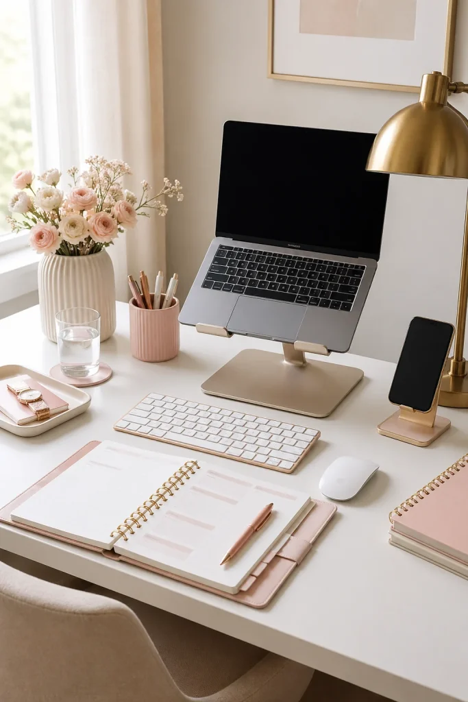 31 Feminine Home Office Ideas for a Chic, Functional Workspace 33 Create a Daily Work Zone