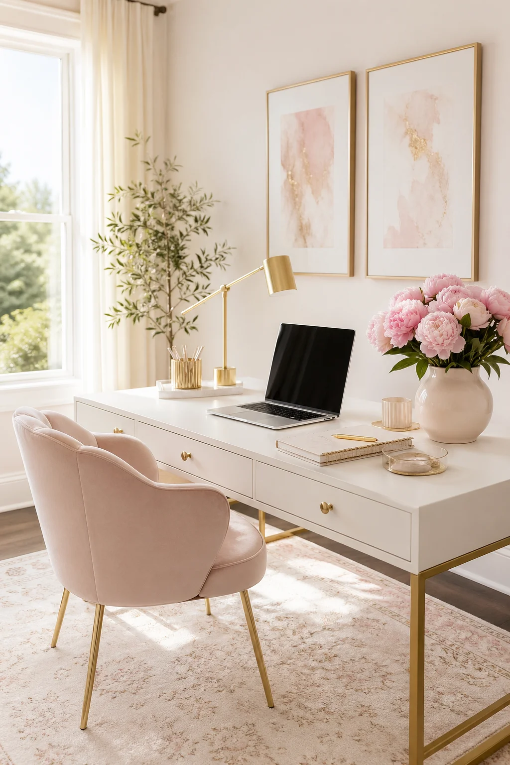 31 Feminine Home Office Ideas for a Chic, Functional Workspace 1 Featured Image 1 1