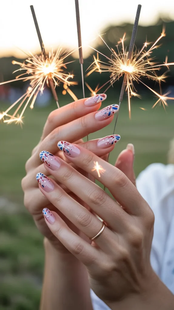 31 July Nail Ideas That Are Fresh, Fun, and So On-Trend 30 Firework Dot Nails