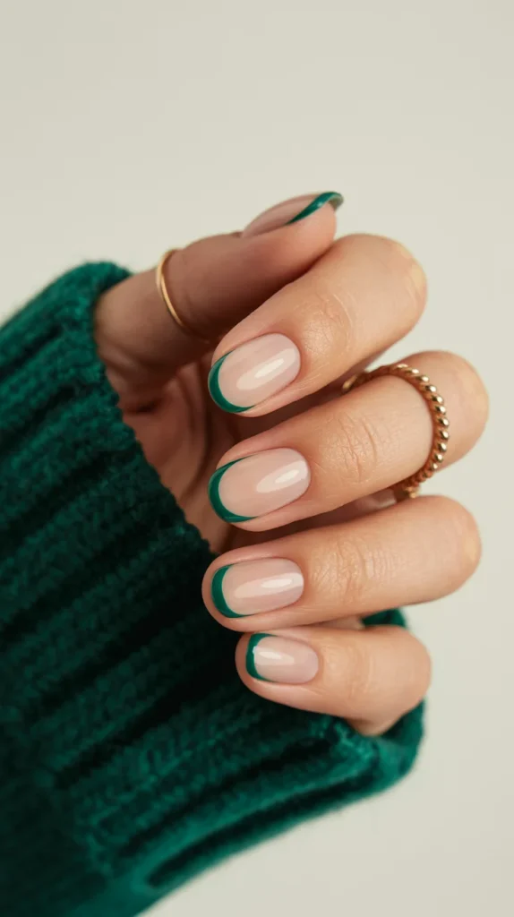 Forest Green French Tips