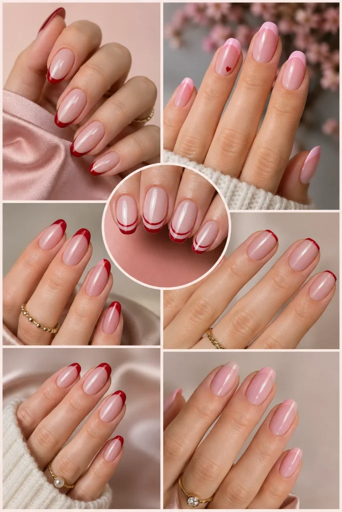 31 Red and Pink Nail Looks That Are Bold, Sweet & Gorgeous 15 French Tip Red and Pink Nail Looks