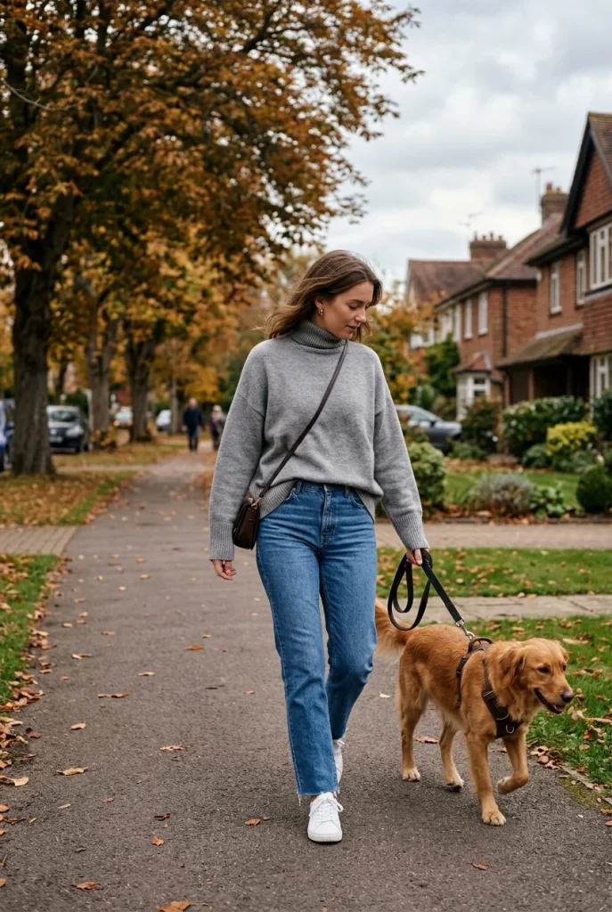 35 Effortlessly Chic Fall Outfits You’ll Wear on Repeat This Season 16 Grey Oversized Turtleneck With Classic Jeans
