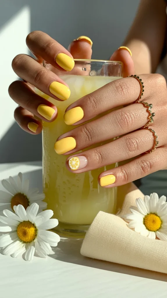 31 July Nail Ideas That Are Fresh, Fun, and So On-Trend 11 Lemon Drop Nails