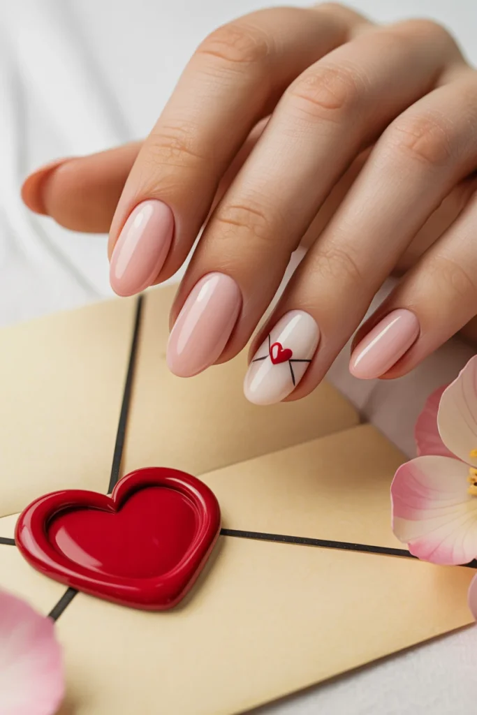 26 February Nail Designs That Will Make You Swoon 24 Love Letter Accent Nails 1