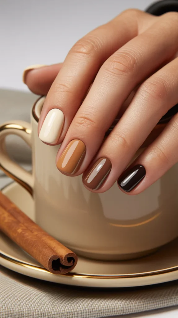 Mocha Skittle Nails