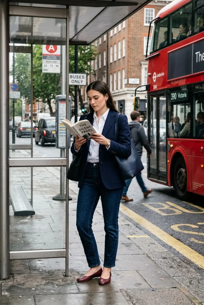 35 Effortlessly Chic Fall Outfits You’ll Wear on Repeat This Season 5 Navy Blazer With White Button Down And Burgundy Flats