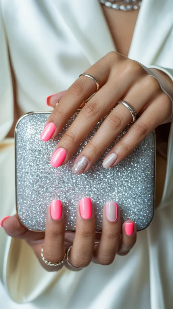 31 Neon Nail Designs for Summer That Look Bright, Fun, and Fresh 26 Neon Glitter Accent Nails