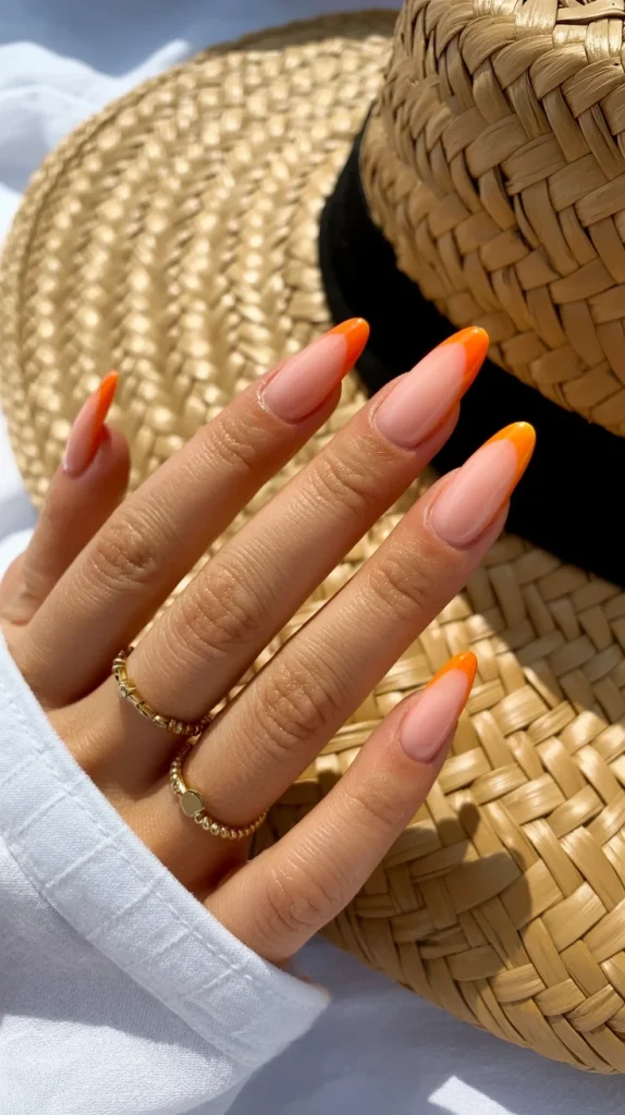 31 Neon Nail Designs for Summer That Look Bright, Fun, and Fresh 11 Neon Orange Ombre Nails