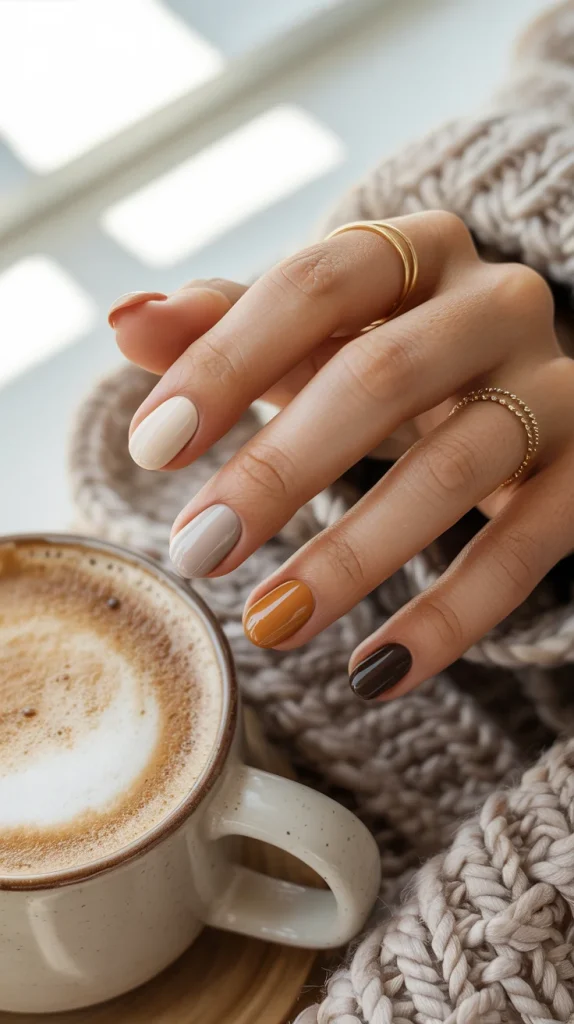 32 Stunning Fall Nail Ideas You’ll Want to Save for Your Next Mani 18 Neutral Skittle Nails