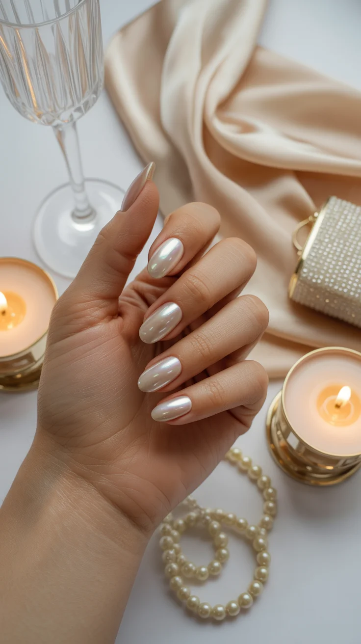 30 Chic Vacation Nail Ideas That Look Expensive on Every Getaway 19 Pearl Shimmer Nails