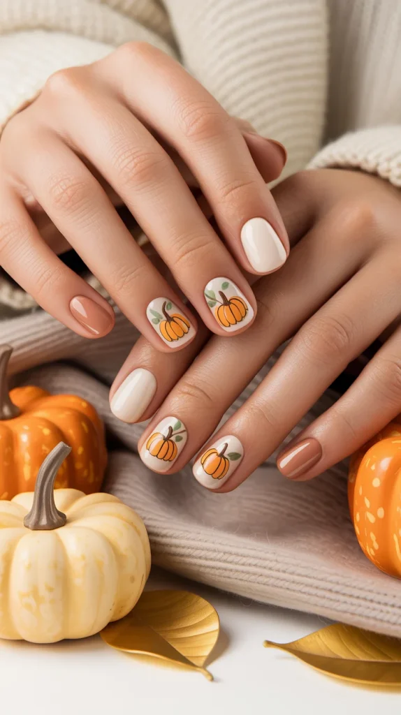 32 Stunning Fall Nail Ideas You’ll Want to Save for Your Next Mani 23 Pumpkin Patch Nail Art