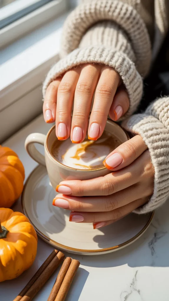 Pumpkin Spice French Tips