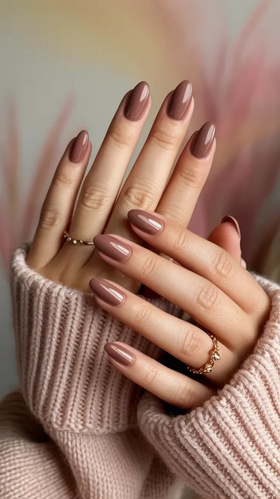 Rose Brown Nails