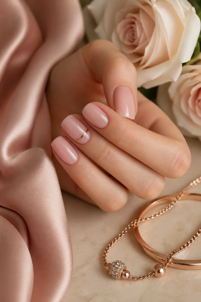 31 Old Money Spring Nails That Look Chic & Expensive 34 Rose Gold Accent Nails