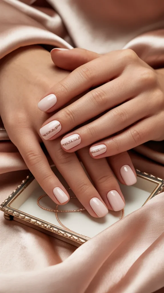 Rose Gold Thin Line Nails