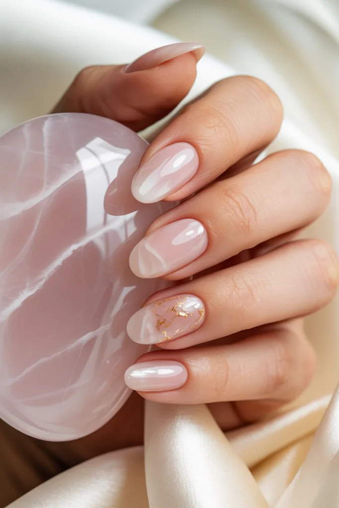 26 February Nail Designs That Will Make You Swoon 16 Rose Quartz Marble Nails