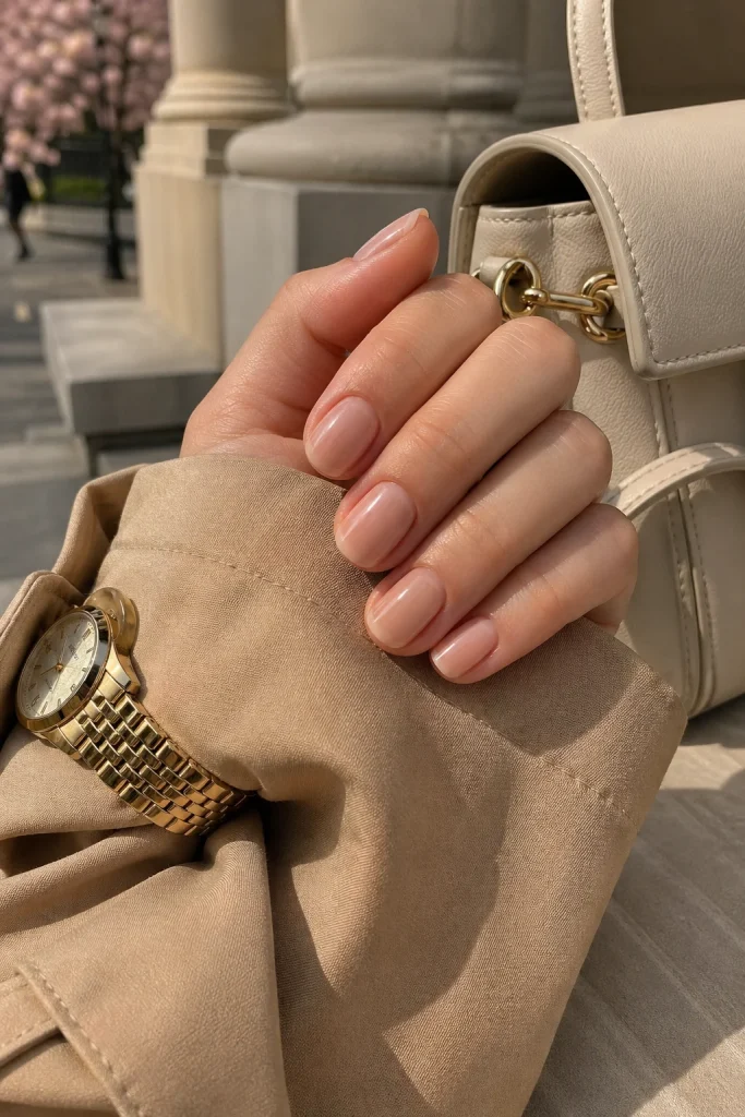 31 Old Money Spring Nails That Look Chic & Expensive 6 Sheer Nude Oval Nails