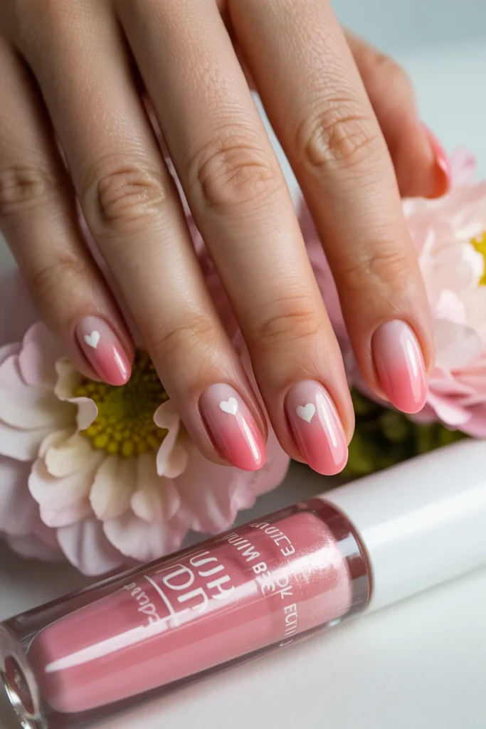 30 Flirty Valentine's Day Nail Ideas That Feel Cute, Romantic & Fresh 7 Soft Pink Gradient Nails