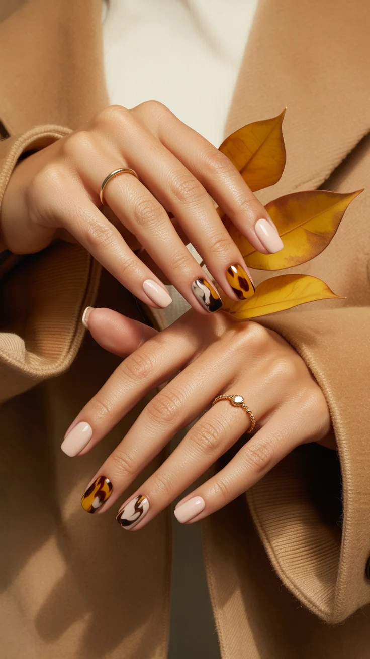 Tortoiseshell Accent Nails