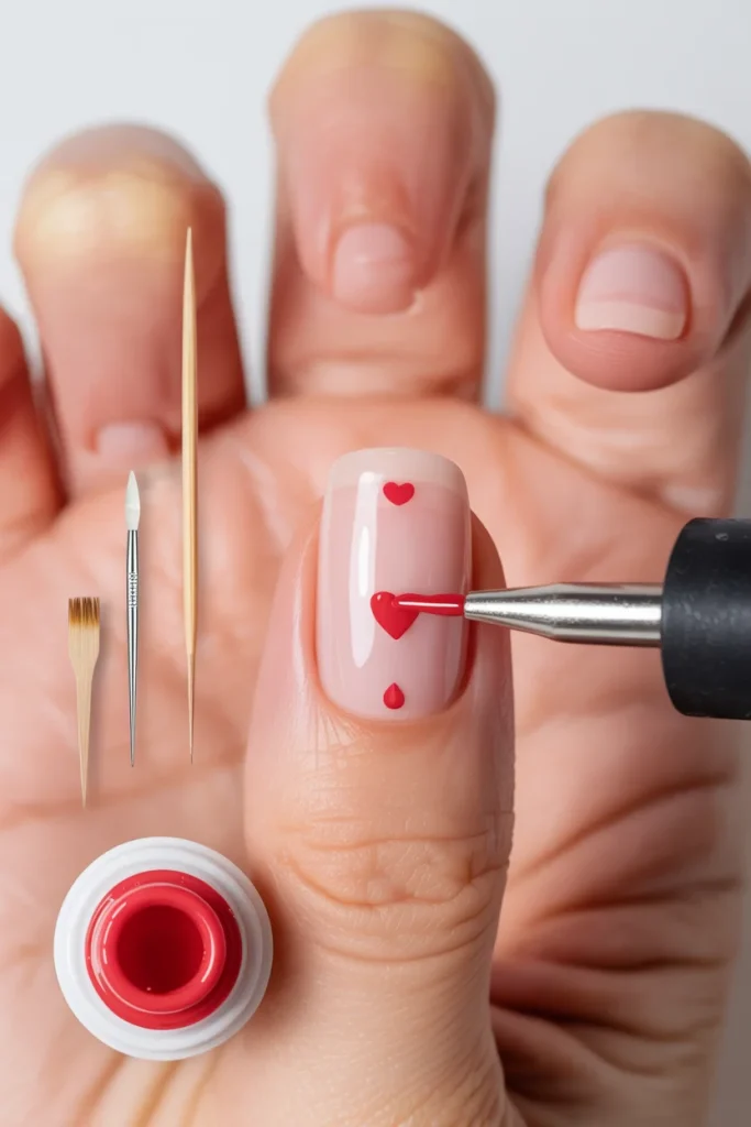 26 February Nail Designs That Will Make You Swoon 35 Use Simple Tools for Tiny Hearts