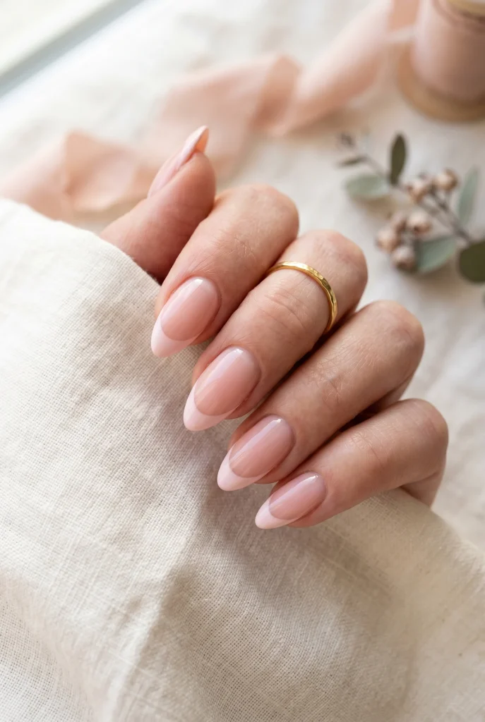 Blush Pink French Nails clean