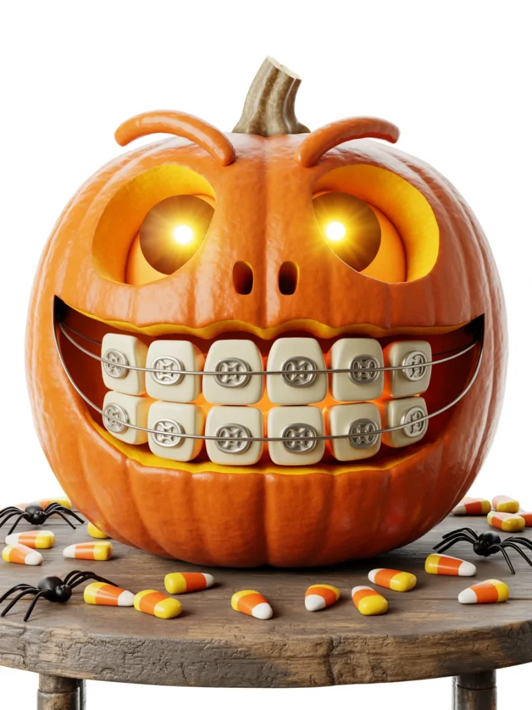 34 Pumpkin Carving Ideas for the Best Halloween Porch on the Block 27 Braces Pumpkin