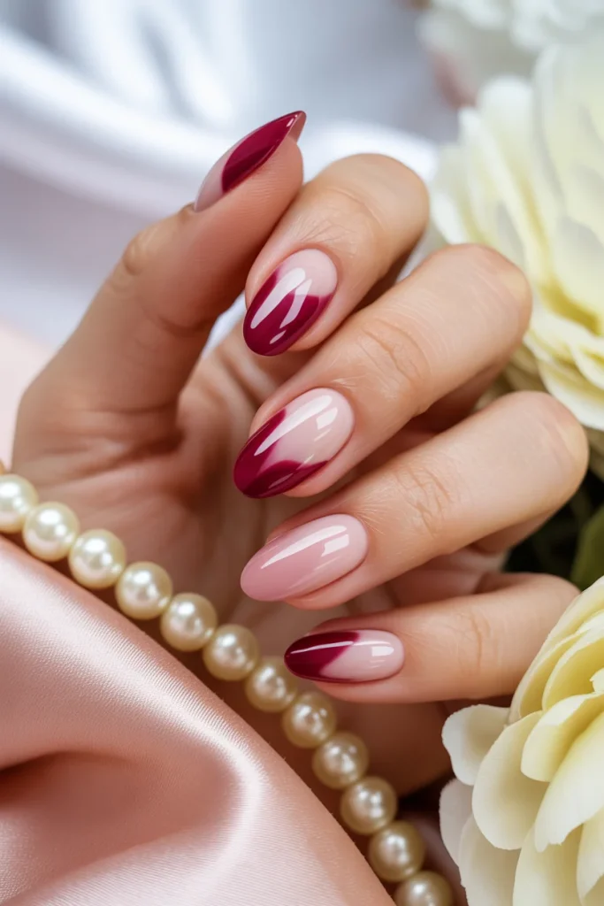 Burgundy Aura Nails