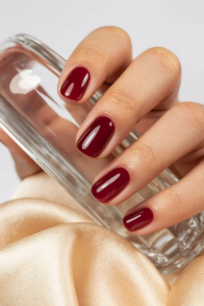 Burgundy Jelly Nails