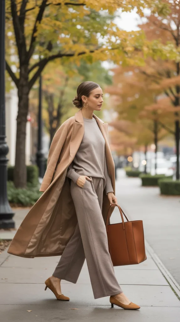 28 Chic and Cozy Fall Outfits You’ll Want to Copy This Season 6 Camel Coat With a Matching Knit Set