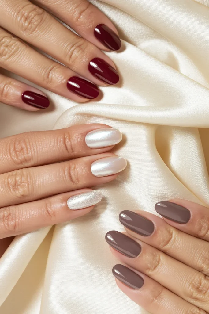33 Short Nail Design Ideas for Winter That Look Chic, Cozy, and Simply Stunning 45 Choose Glossy Pearl or Soft Matte Finishes