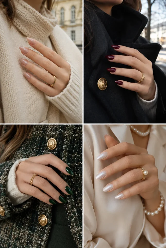 32 Old Money Nails for Winter That Look Timeless and Expensive 4 Choose a Color That Matches Your Wardrobe