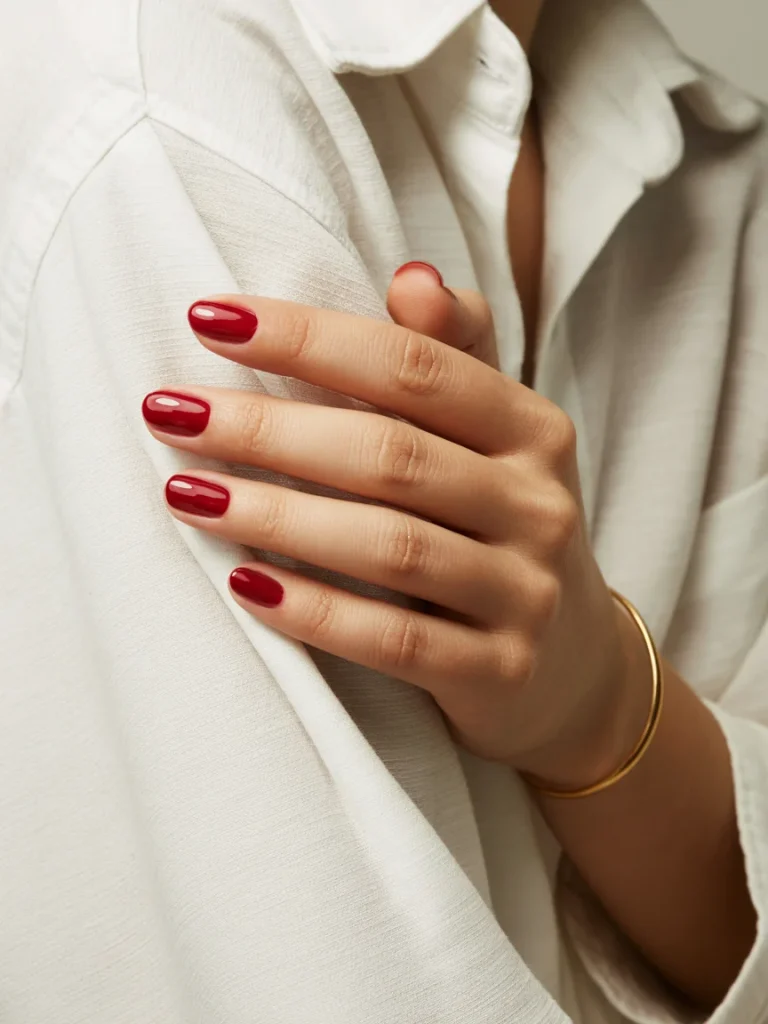 29 Old Money Nail Ideas for Summer That Look Effortlessly Expensive 13 Classic Cherry Red Short Nails