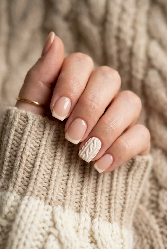 Cozy Sweater Accent Nail clean