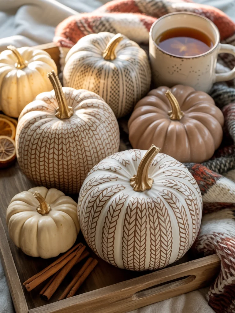 28 Pumpkin Painting Ideas That Look Creative, Cute, and Easy to Copy 25 Cozy Sweater Pattern Pumpkins