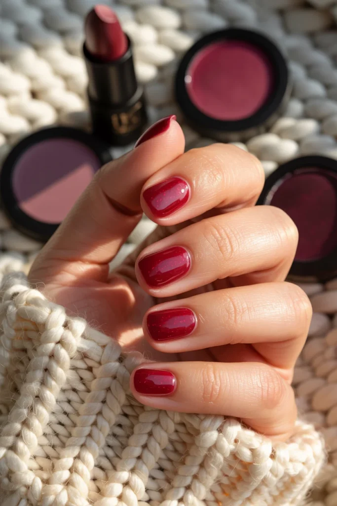 33 Short Nail Design Ideas for Winter That Look Chic, Cozy, and Simply Stunning 27 Cranberry Jelly Nails