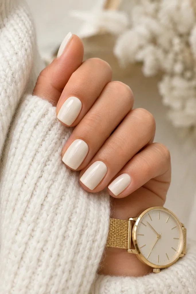 32 Old Money Nails for Winter That Look Timeless and Expensive 16 Creamy Alabaster Nails