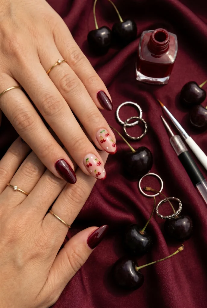 28 Trendy Red Cherry Nail Ideas That Look Playful and Chic 34 Dark Colors for Moody Cherry Nails
