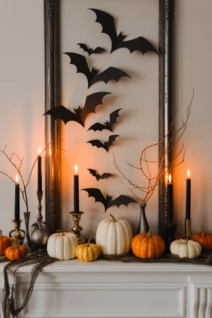 Decorate the Mantel With Bats and Candles