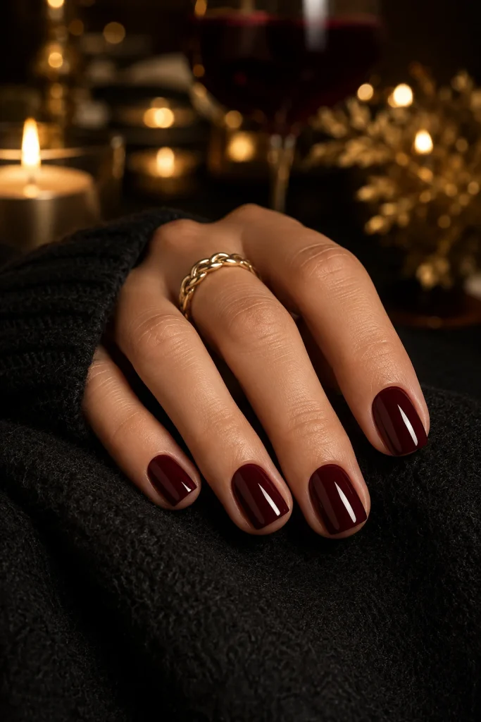 32 Old Money Nails for Winter That Look Timeless and Expensive 10 Deep Burgundy Gloss
