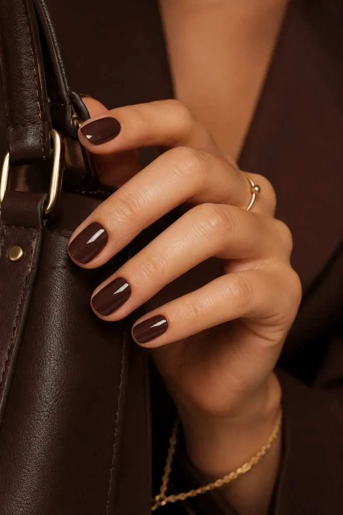 Deep Chocolate Short Nails