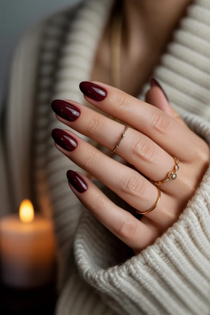 32 January Nail Ideas to Slay Your New Year Resolutions 20 Deep Wine Glossy Nails
