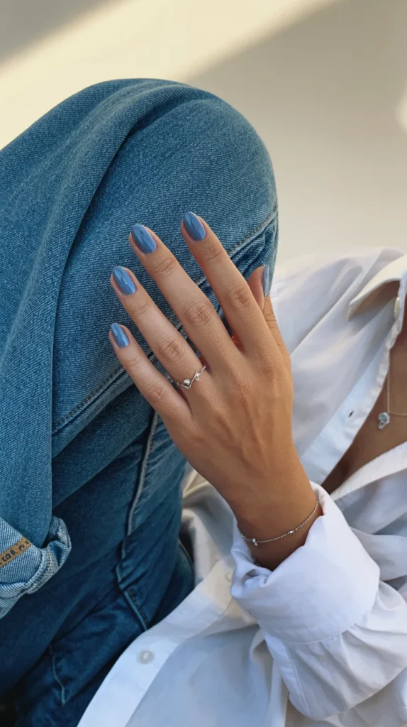 31 Trendy Nail Colors for 2027 That Look Expensive in Every Season 10 Denim Blue