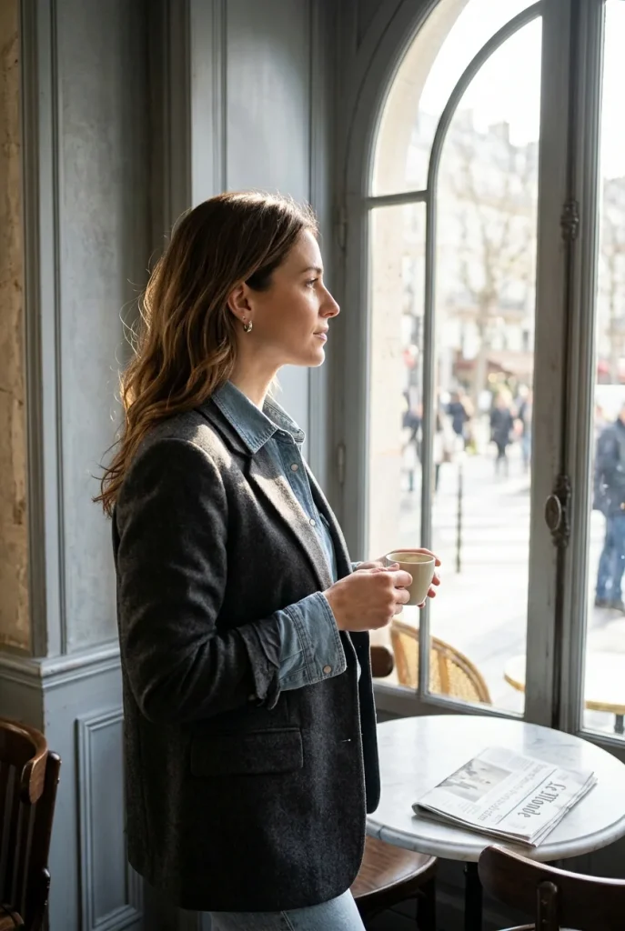 Denim Shirt with a Wool Blazer